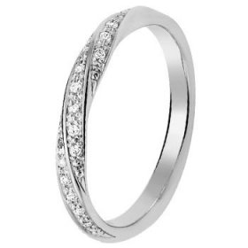 Alliance Or blanc Diamant - Alliance de mariage Or...