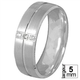 Alliance Or blanc Diamant - Alliance de mariage Or...