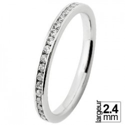 Alliance de mariage Or blanc 750 tour-complet Diamant