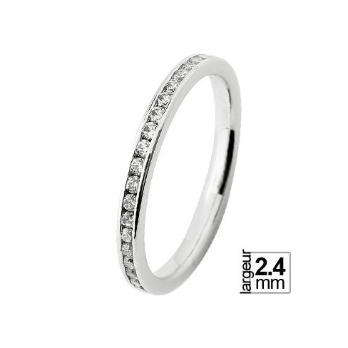 Alliance de mariage Or blanc 750 tour-complet Diamant