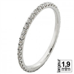 Alliance de mariage Or blanc 750 tour-complet Diamant