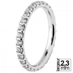 Alliance de mariage Or blanc 750 tour-complet Diamant