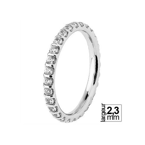 Alliance de mariage Or blanc 750 tour-complet Diamant