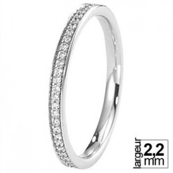 Alliance de mariage Or blanc 750 tour-complet Diamant