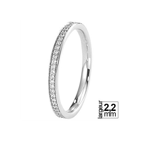 Alliance de mariage Or blanc 750 tour-complet Diamant