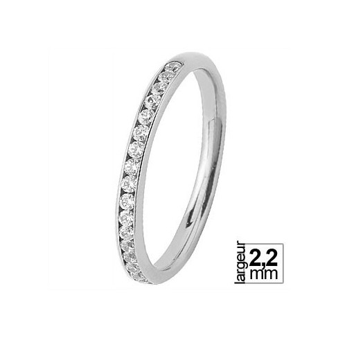 Alliance de mariage Or blanc 750 demi-tour Diamant