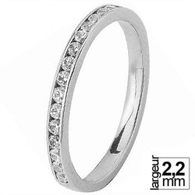 Alliance femme Or blanc diamant - Alliance de mariage Or...