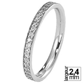 Alliance Or blanc Diamant - Alliance de mariage Or...