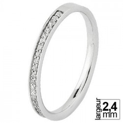 Alliance de mariage Or blanc 750 demi-tour Diamant