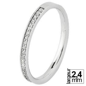 Alliance femme Or blanc diamant - Alliance de mariage Or...