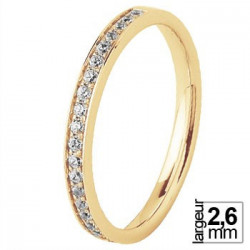 Alliance de mariage Brillante Diamantée Or jaune 18 carats pour femme