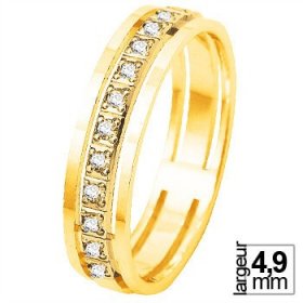 Alliance Or jaune Diamant - Alliance de mariage Or...