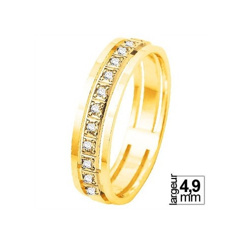 Alliance de mariage Or jaune 750 Diamant Alliance de mariage Or jaune 750 Diamant