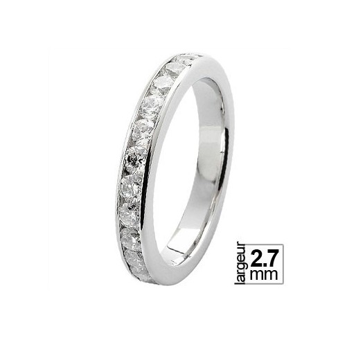 Alliance de mariage Or blanc 750 tour-complet Diamant