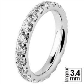 Alliance Diamant Or blanc - Alliance de mariage Or...