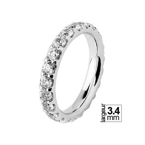 Alliance de mariage Or blanc 750 tour-complet Diamant