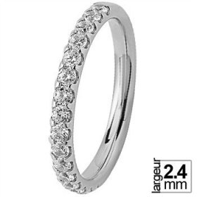 Alliance Diamant Or blanc - Alliance de mariage Or...