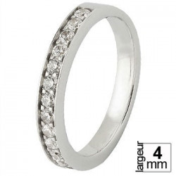 Alliance de mariage Or blanc 750 demi-tour Diamant