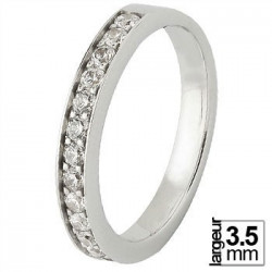 Alliance de mariage Or blanc 750 demi-tour Diamant