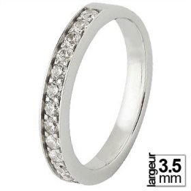 Alliance femme Or blanc diamant - Alliance de mariage Or...