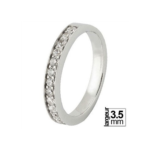 Alliance de mariage Or blanc 750 demi-tour Diamant