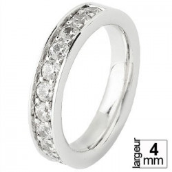 Alliance de mariage Or blanc 750 demi-tour Diamant