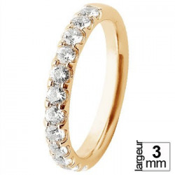 Splendide alliance de mariage femme Or jaune serti griffes 12 diamants