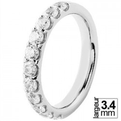 Alliance de mariage Or blanc 750 demi-tour Diamant