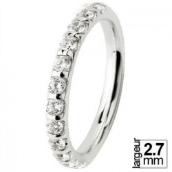 Alliance de mariage Or blanc 750 demi-tour Diamant