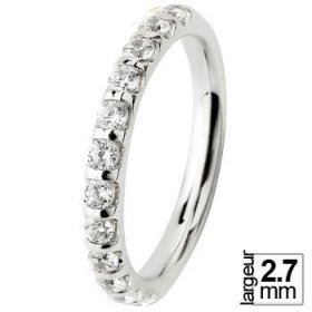 Alliance Or blanc Diamant - Alliance de mariage Or...