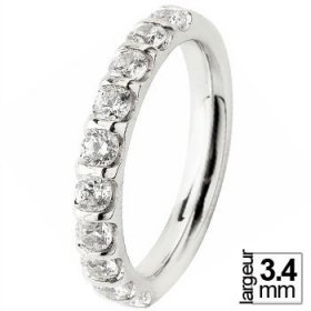 Alliance Diamant Or blanc - Alliance de mariage Or...