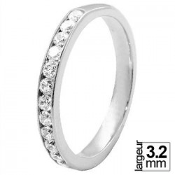 Bague de mariage Or blanc demi-tour Diamant pour femme - De Qualité