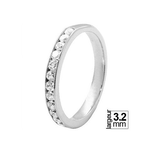 Bague de mariage Or blanc demi-tour Diamant pour femme - De Qualité