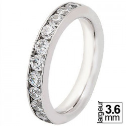 Alliance de mariage Or blanc 750 demi-tour Diamant