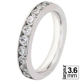 Alliance femme Or blanc diamant - Alliance de mariage Or...