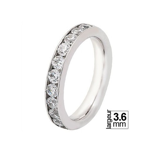 Alliance de mariage Or blanc 750 demi-tour Diamant