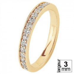 Fine alliance de mariage resplendissante Or jaune 16 Diamants blancs