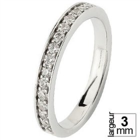 Alliance Or blanc Diamant - Alliance de mariage Or...