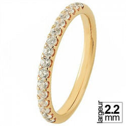 Alliance de mariage Or jaune 750 avec 16 Diamants - Boutique Alliance