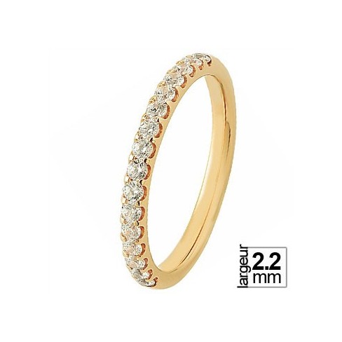 Alliance de mariage Or jaune 750 avec 16 Diamants - Boutique Alliance