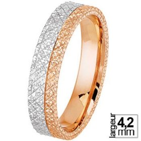 Alliance femme Or blanc - Alliance de mariage 2 Ors 750