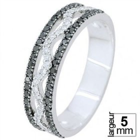 Or blanc & Diamant créatives - Alliance de mariage Or...