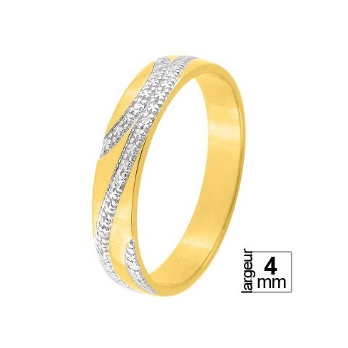 Alliance de mariage 2 Ors 750 Diamant - 11775084B - Boutique Alliance