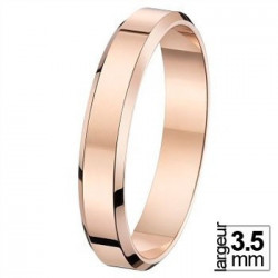 Bague de mariage en Or rose mixte brillante avec bords biseautés