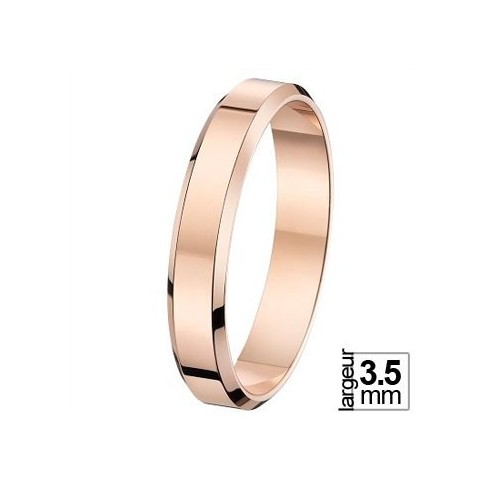 Bague de mariage en Or rose mixte brillante avec bords biseautés