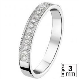 Or blanc & Diamant créatives - Alliance de mariage Or...