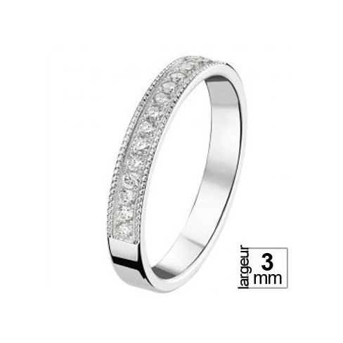 Alliance de mariage Or blanc 750 Diamant