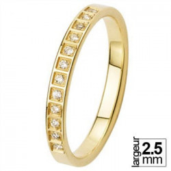 Alliance de mariage Or jaune 750 demi-tour Diamant