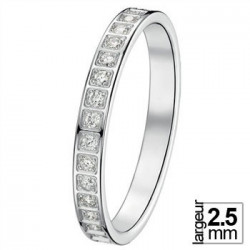 Alliance de mariage Or blanc 750 tour complet Diamant