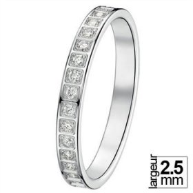 Or blanc & Diamant créatives - Alliance de mariage Or...